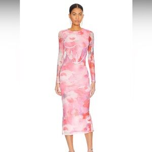 NWT Bardot Lena Mesh Midi Dress In Wildflower